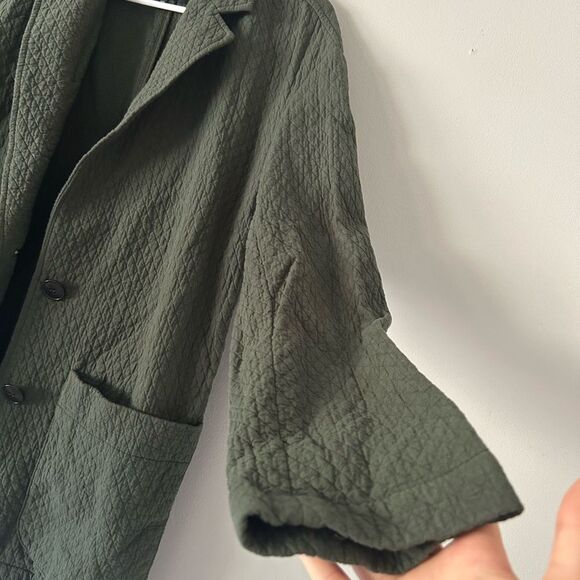 Madewell Green Diamond Jacquard Shaw Blazer Jacket Size XXS Preppy Chic Winter - Picture 9 of 11